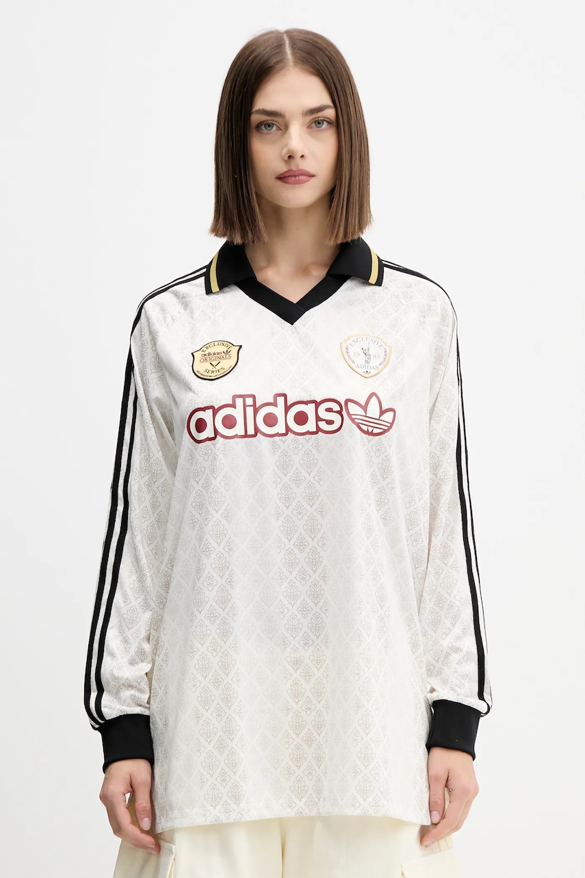 adidas Originals longsleeve Retro culoarea bej, KA4381