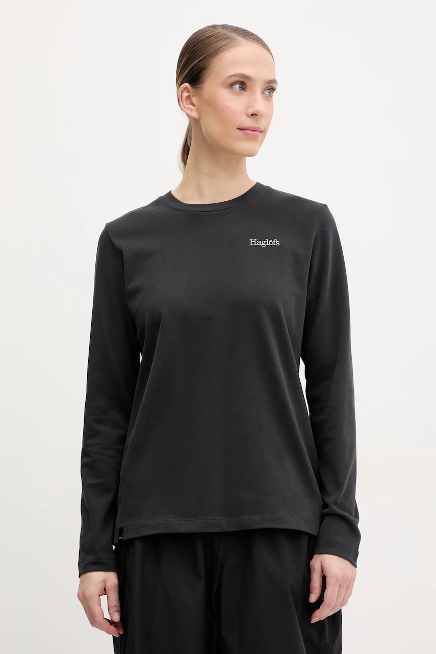 Haglöfs longsleeve femei, culoarea negru, 607663