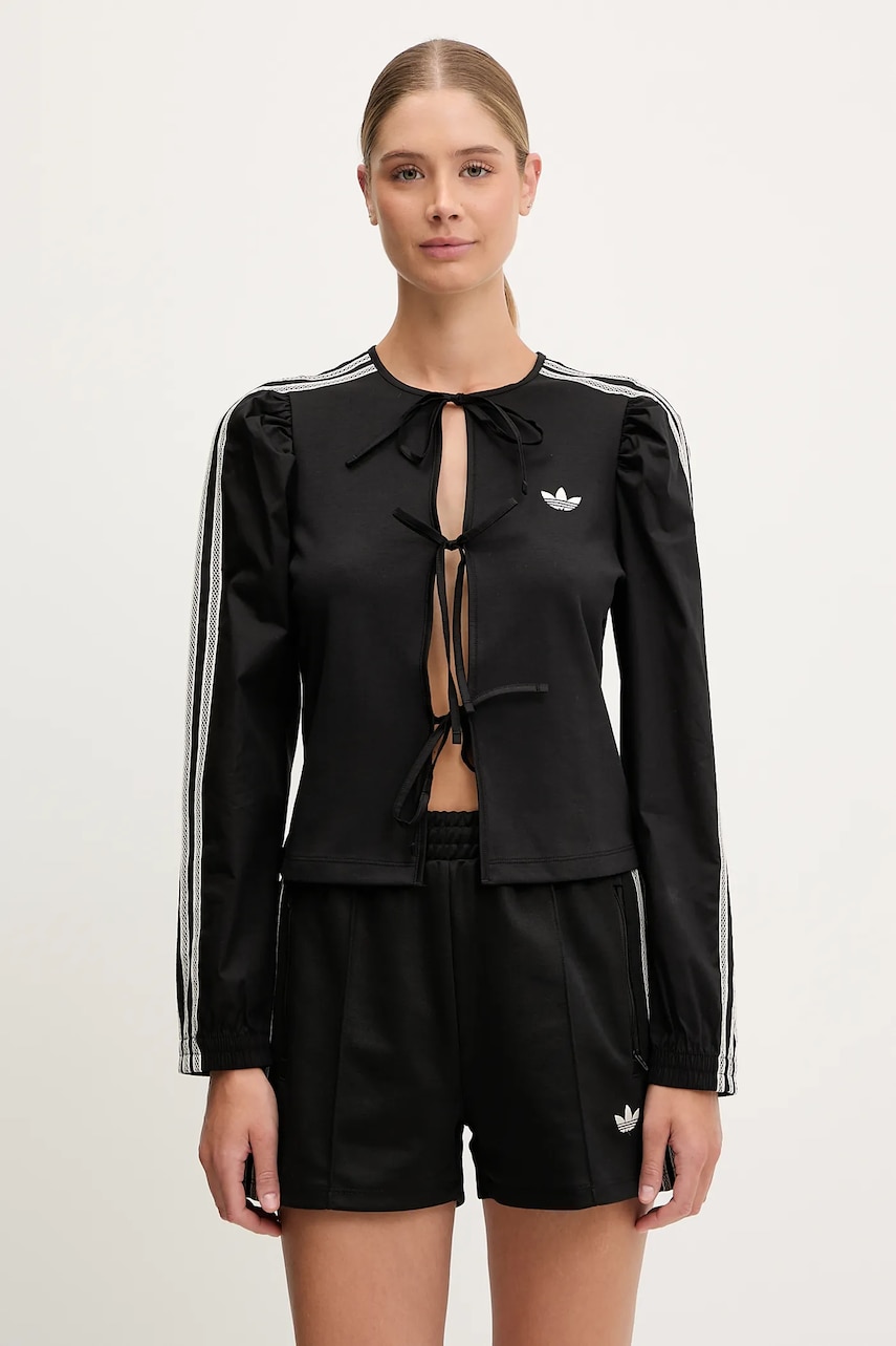 adidas Originals bluza Blouse culoarea negru, cu imprimeu, KC0762