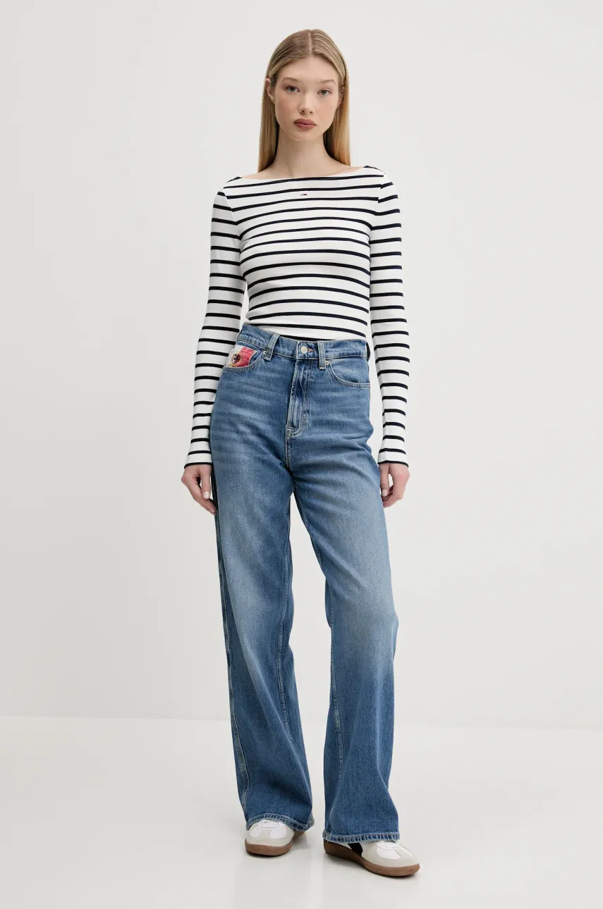 Лонгслив Tommy Jeans цвет серый DW0DW21350 Лонгслив Tommy Jeans цвет серый DW0DW21350