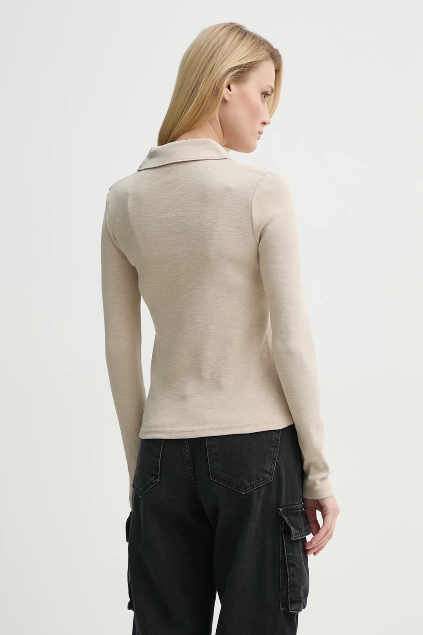 Бавовняний лонгслів G-Star Raw колір бежевий D26074-D958 