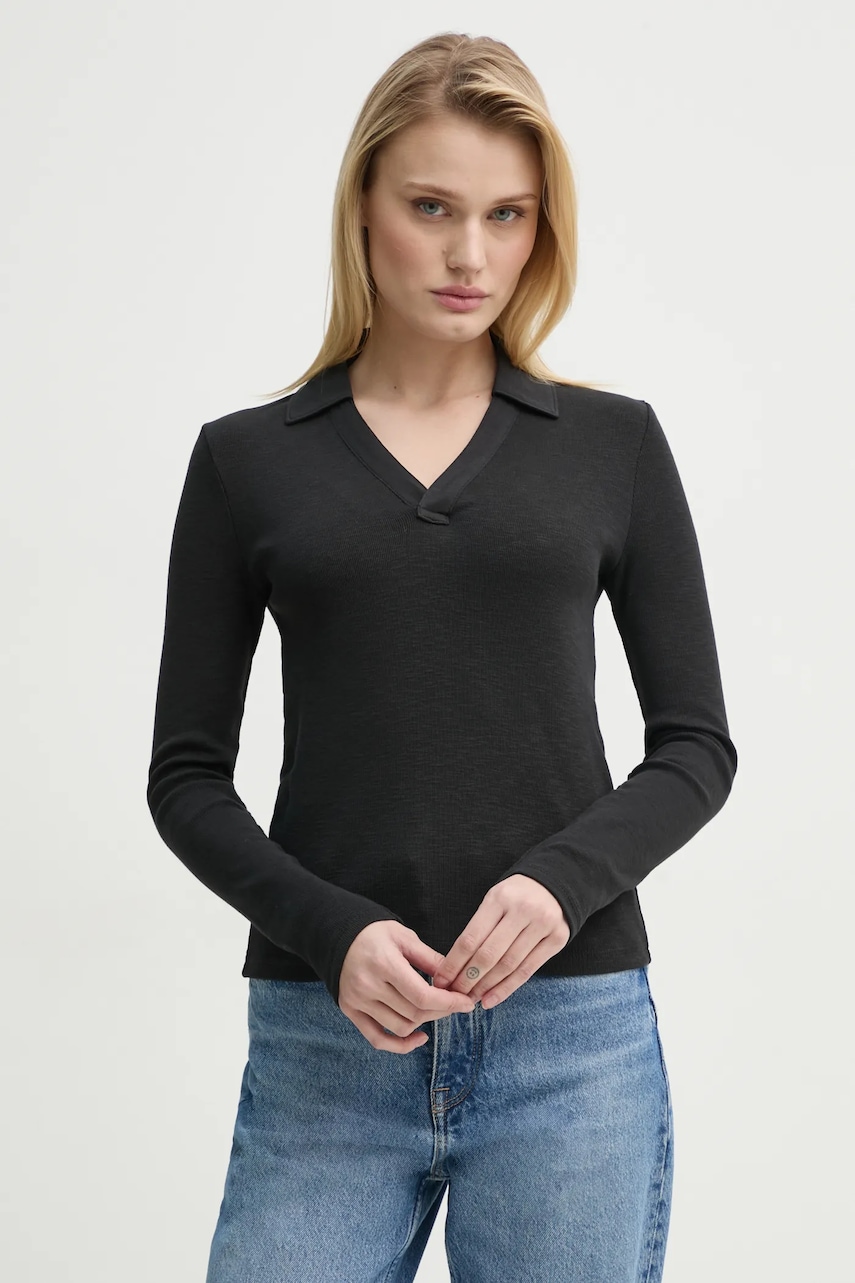 G-Star longsleeve din bumbac culoarea negru, D26074-D958