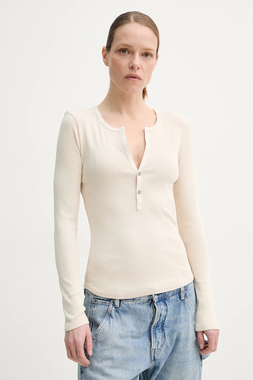 G-Star longsleeve culoarea bej, D26140-D968