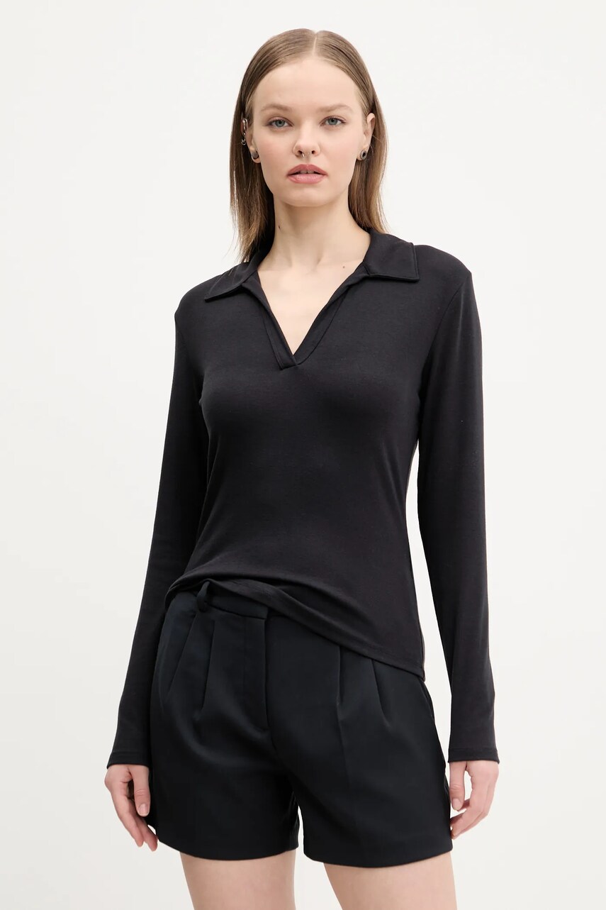 Abercrombie & Fitch longsleeve culoarea negru, KI139-5208