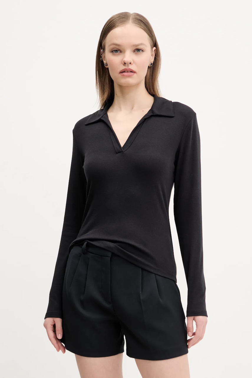 Abercrombie & Fitch longsleeve culoarea negru, KI139-5208