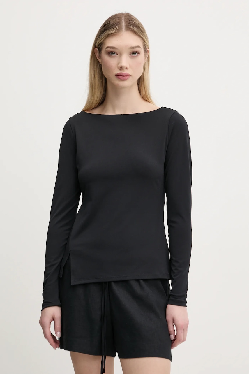 Abercrombie & Fitch bluza femei, culoarea negru, uni, KI139-5210