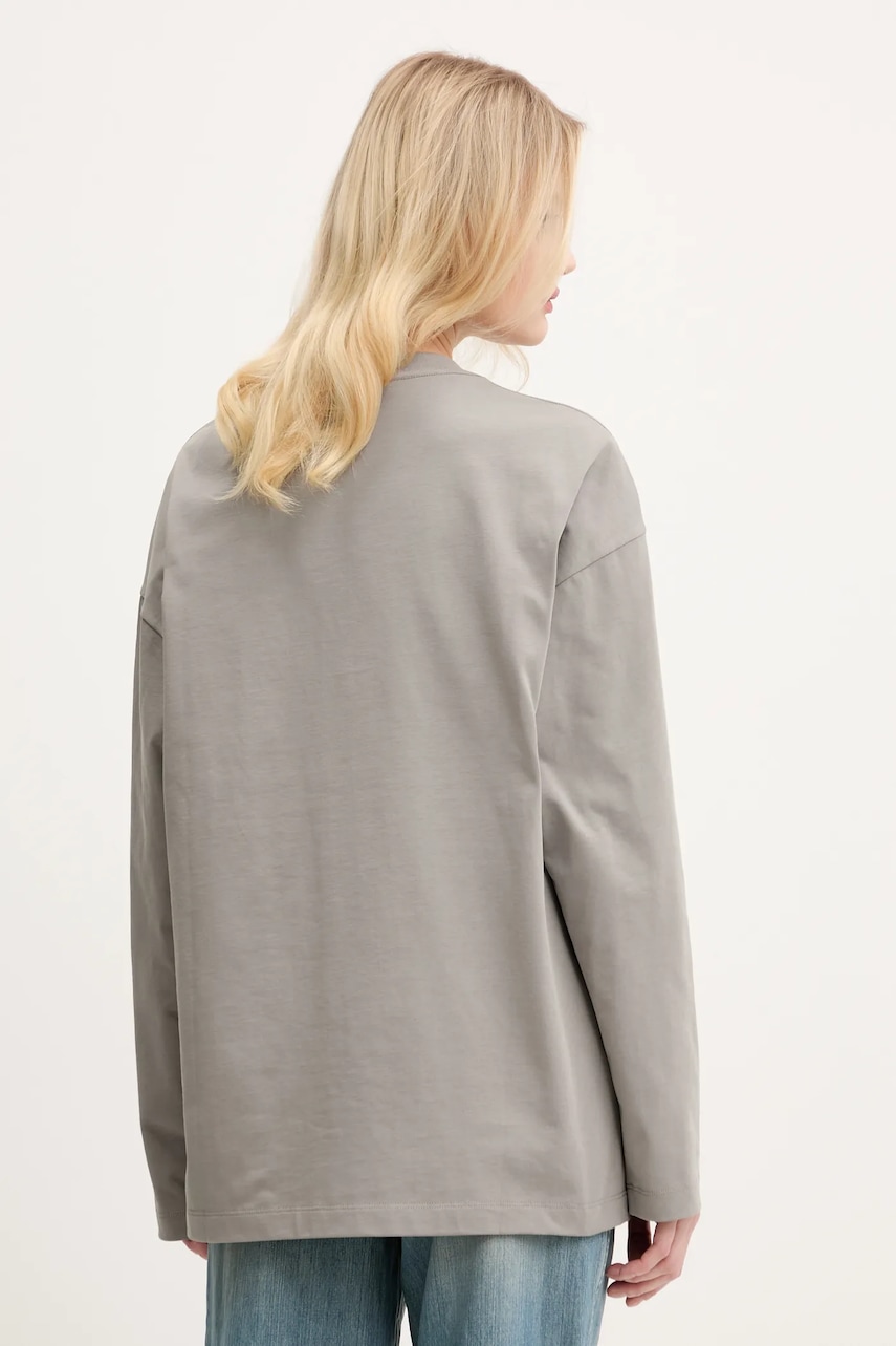 Βαμβακερή μπλούζα με μακριά μανίκια Miss Sixty χρώμα: γκρι, 6S1SJ37800 φωτογραφία