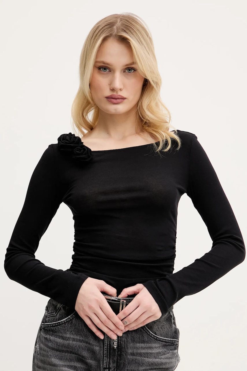 Miss Sixty bluza din bumbac femei, culoarea negru, cu imprimeu, 6S1SJ50200 Miss Sixty bluza din bumbac femei, culoarea negru, cu imprimeu, 6S1SJ50200