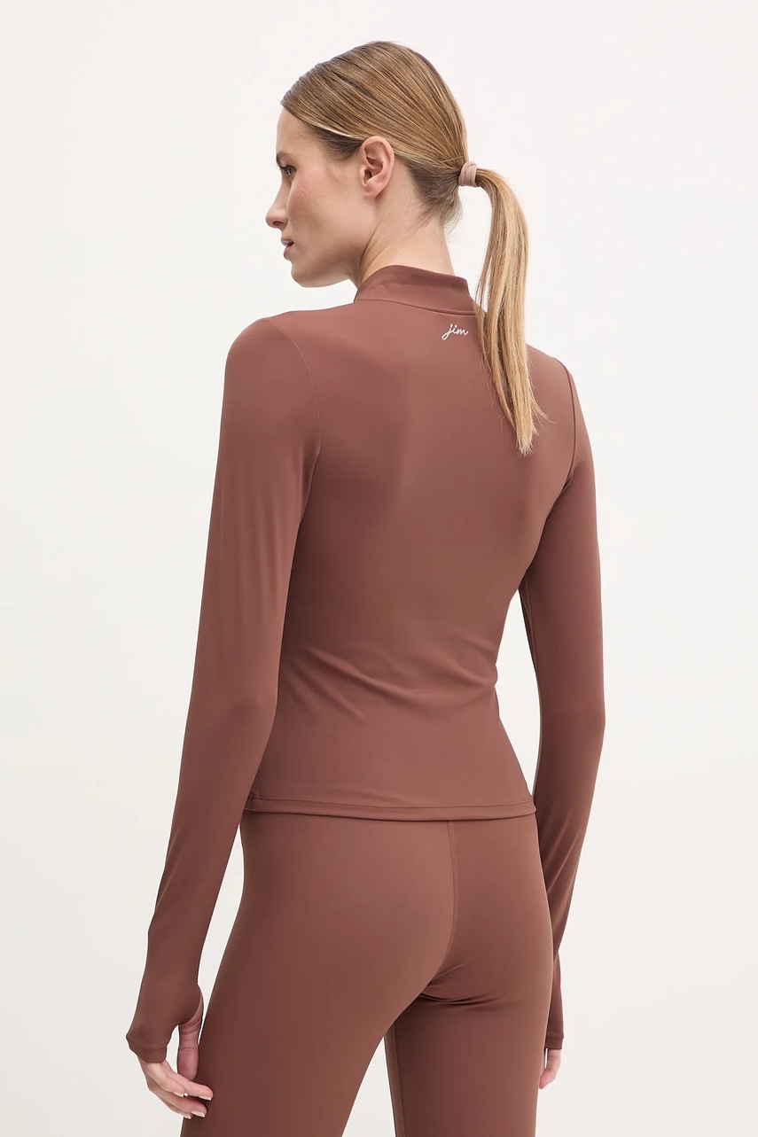 Μακρυμάνικο για γιόγκα JOYINME Motion χρώμα: καφέ, Motion φωτογραφία