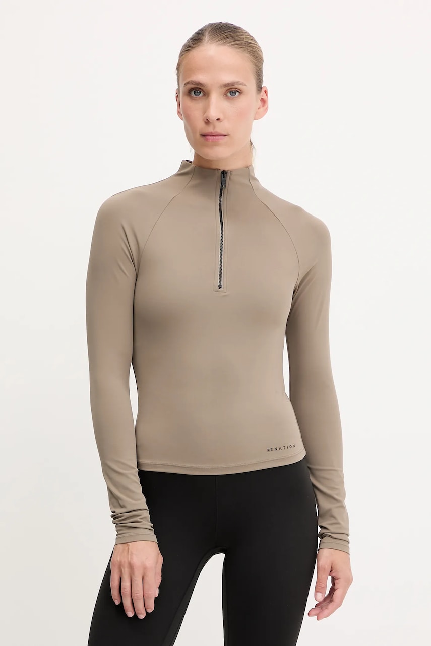 P.E Nation longsleeve Routine culoarea negru, cu guler, 251L160