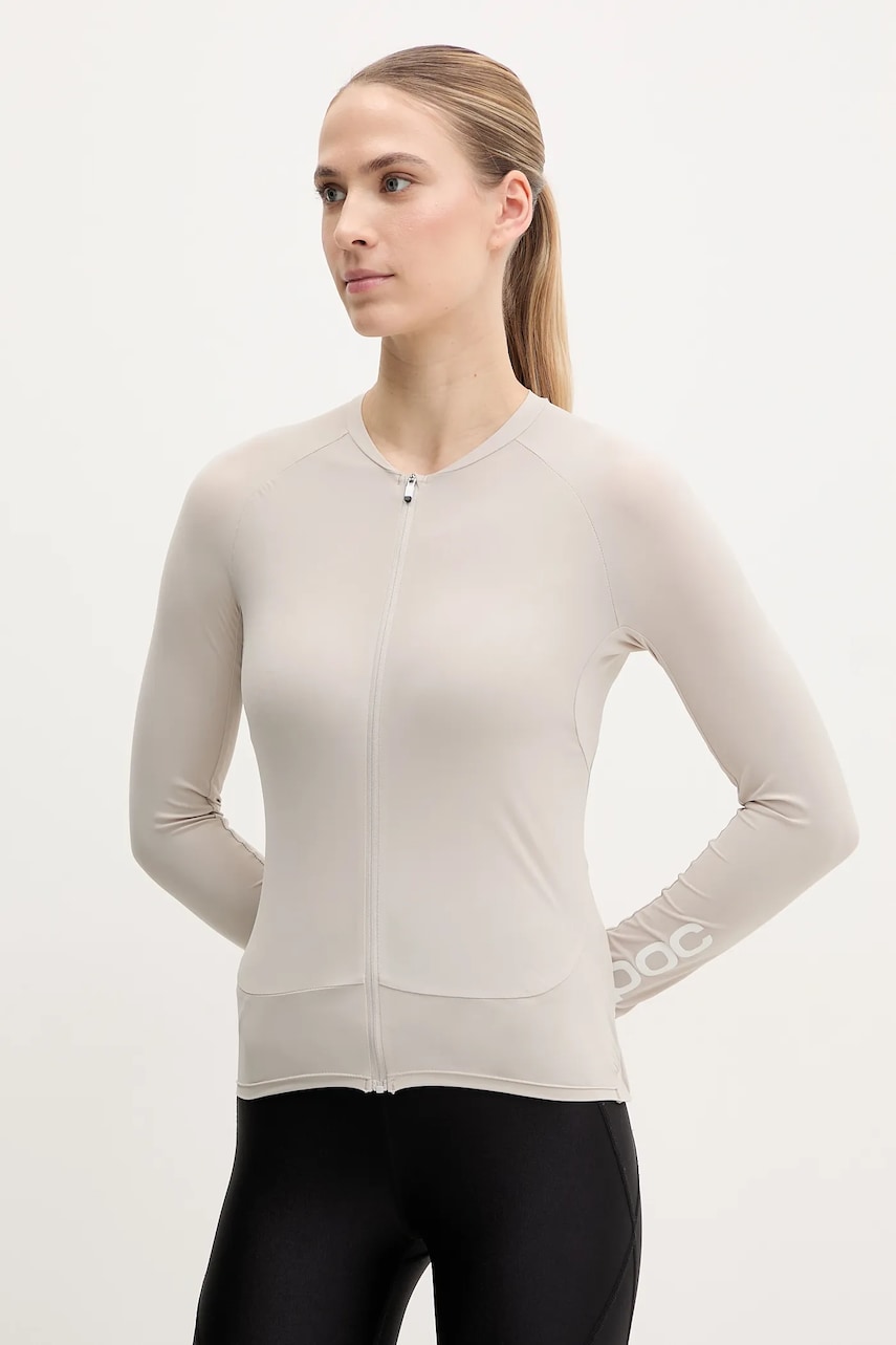 POC hanorac de ciclism Essential Road culoarea bej, cu imprimeu, 53292