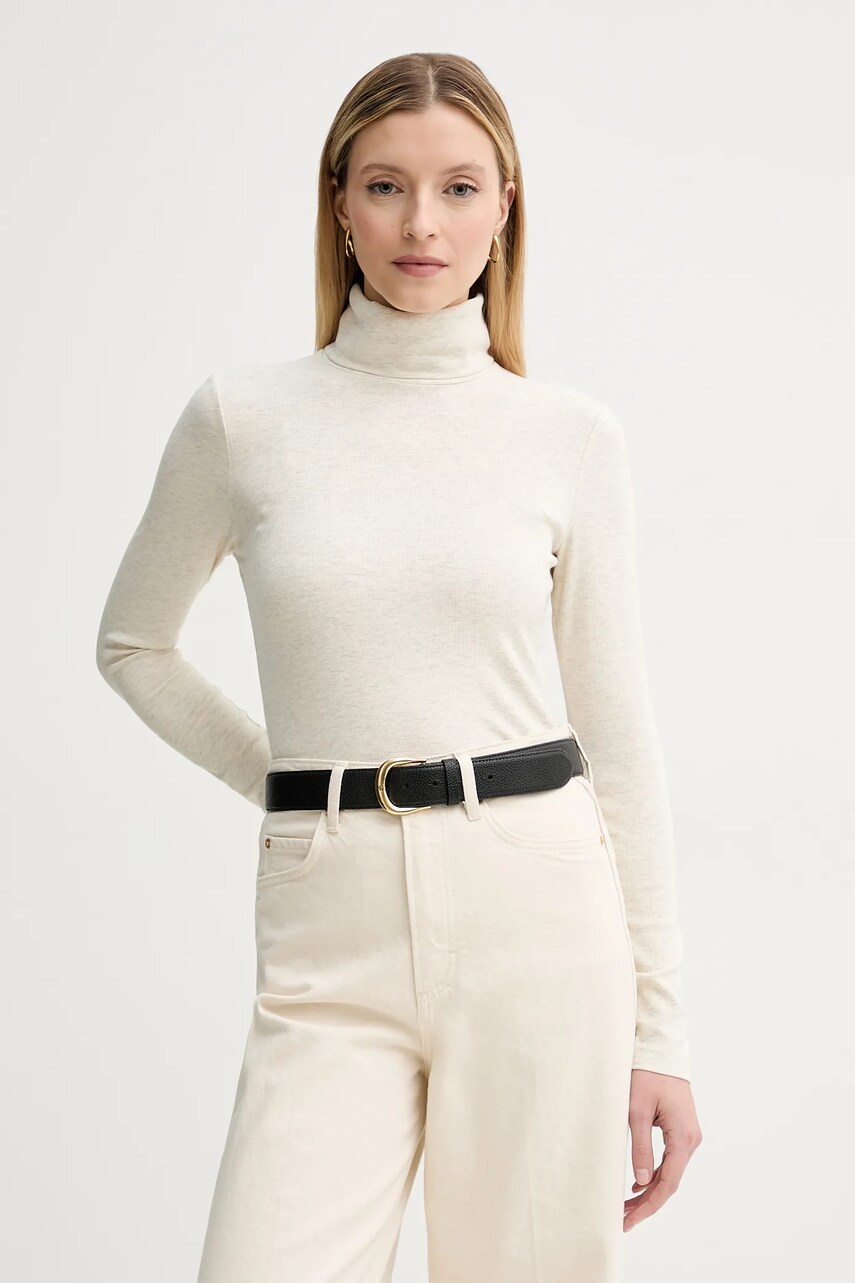 Marc O'Polo longsleeve culoarea bej, cu guler, M10221152521