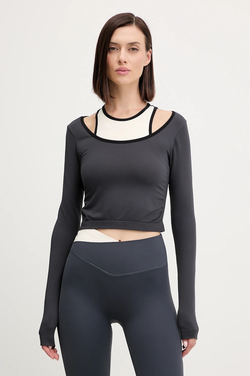P.E Nation mânecă lungă de antrenament Sutton culoarea negru, 252L048