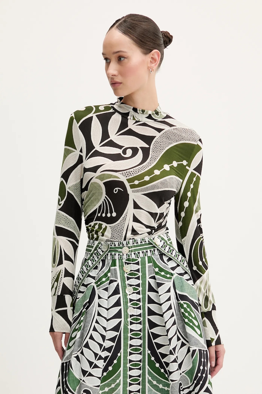 Farm Rio longsleeve culoarea verde, 329045