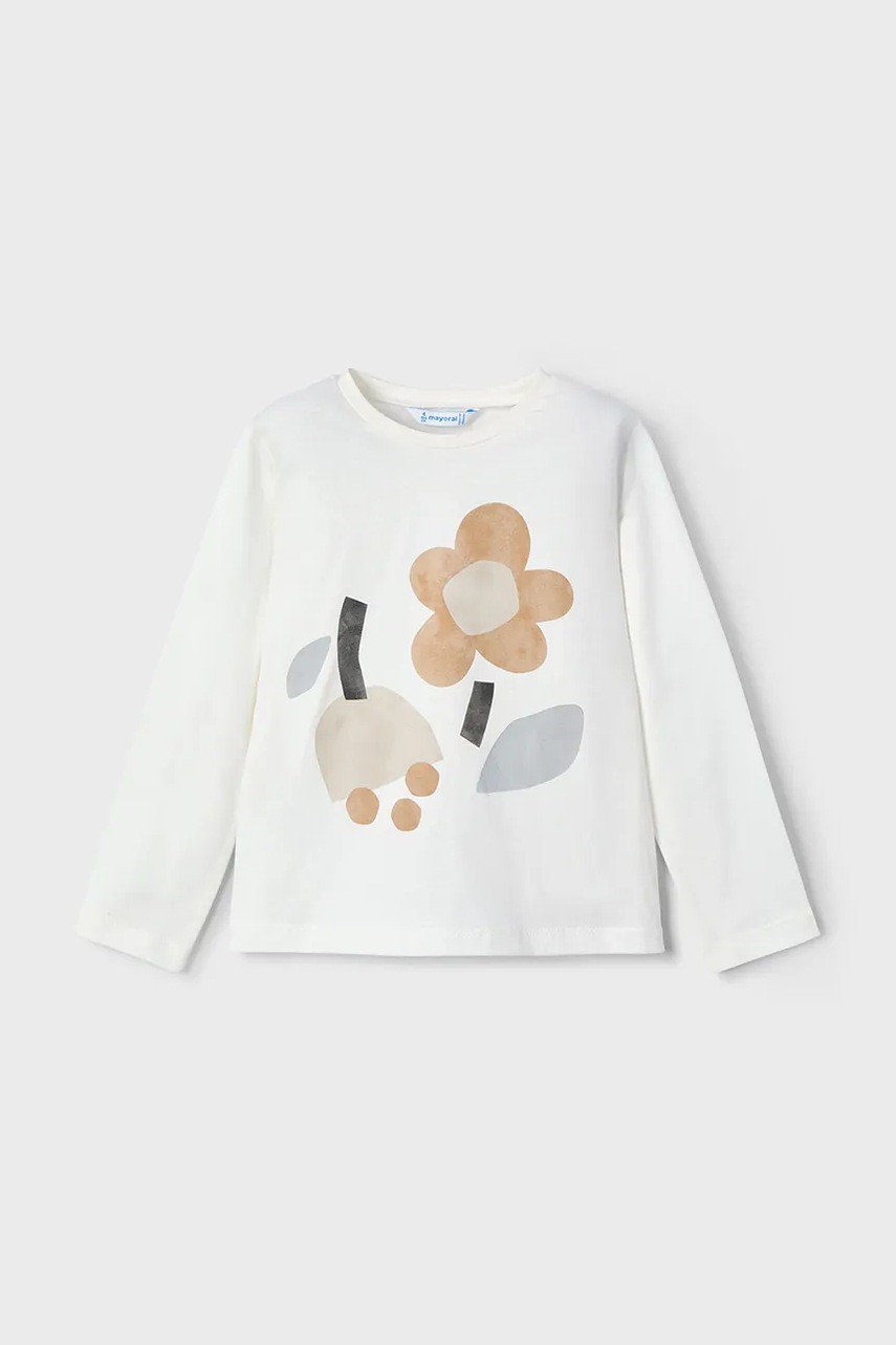 Mayoral longsleeve din bumbac pentru copii culoarea maro, 3017