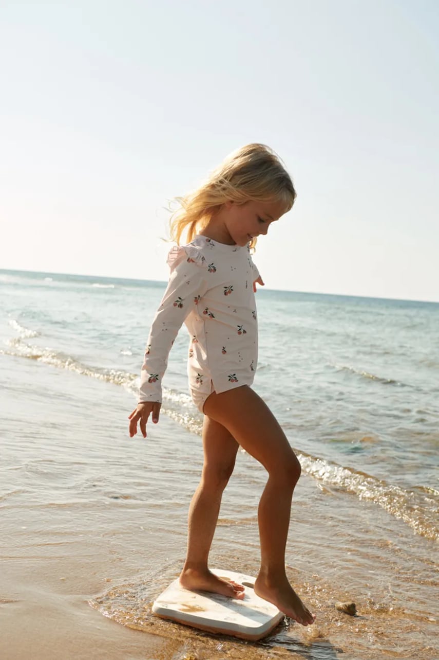 Liewood longsleeve de baie pentru copii Tenley Printed Swim Tee culoarea bej, LW19979 Liewood longsleeve de baie pentru copii Tenley Printed Swim Tee culoarea bej, LW19979