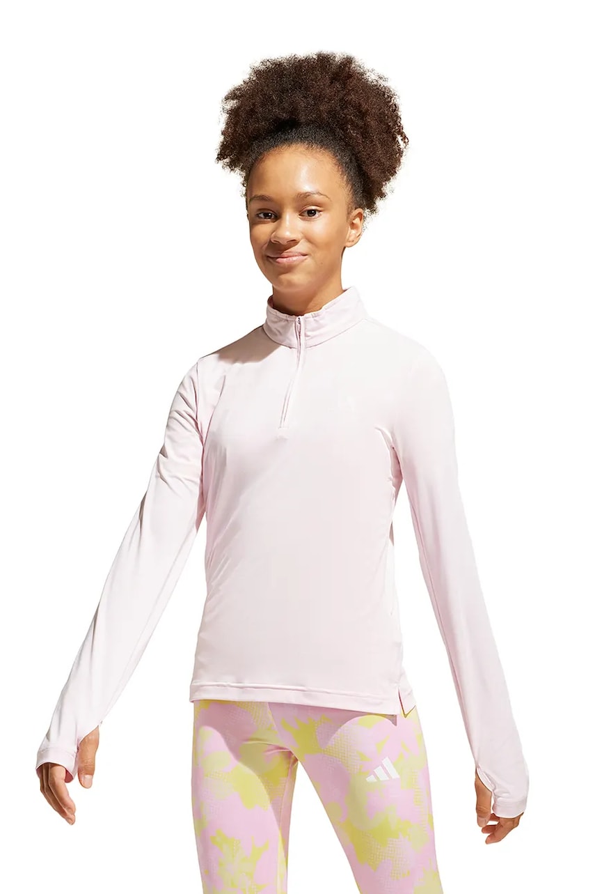 adidas longsleeve copii culoarea roz, cu turtleneck, JM2313