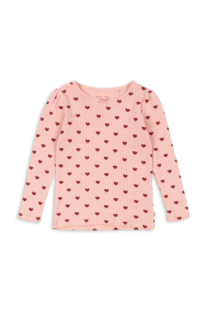 Konges Sløjd longsleeve din bumbac pentru copii MINNIE BLOUSE GOTS culoarea roz, KS102583