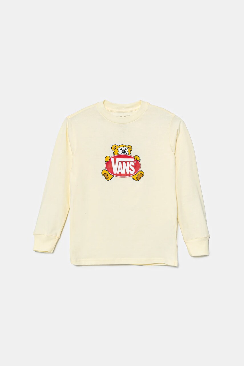 Levně Dětské bavlněné tričko s dlouhým rukávem Vans Cuddle Bear žlutá barva, VN000MG7E301