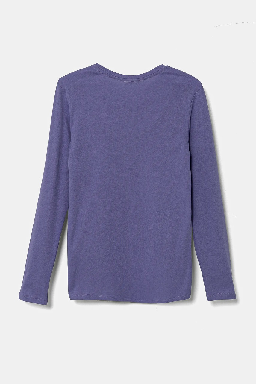Хлопковый детский лонгслив United Colors of Benetton цвет фиолетовый 3I9WC10MY Хлопковый детский лонгслив United Colors of Benetton цвет фиолетовый 3I9WC10MY