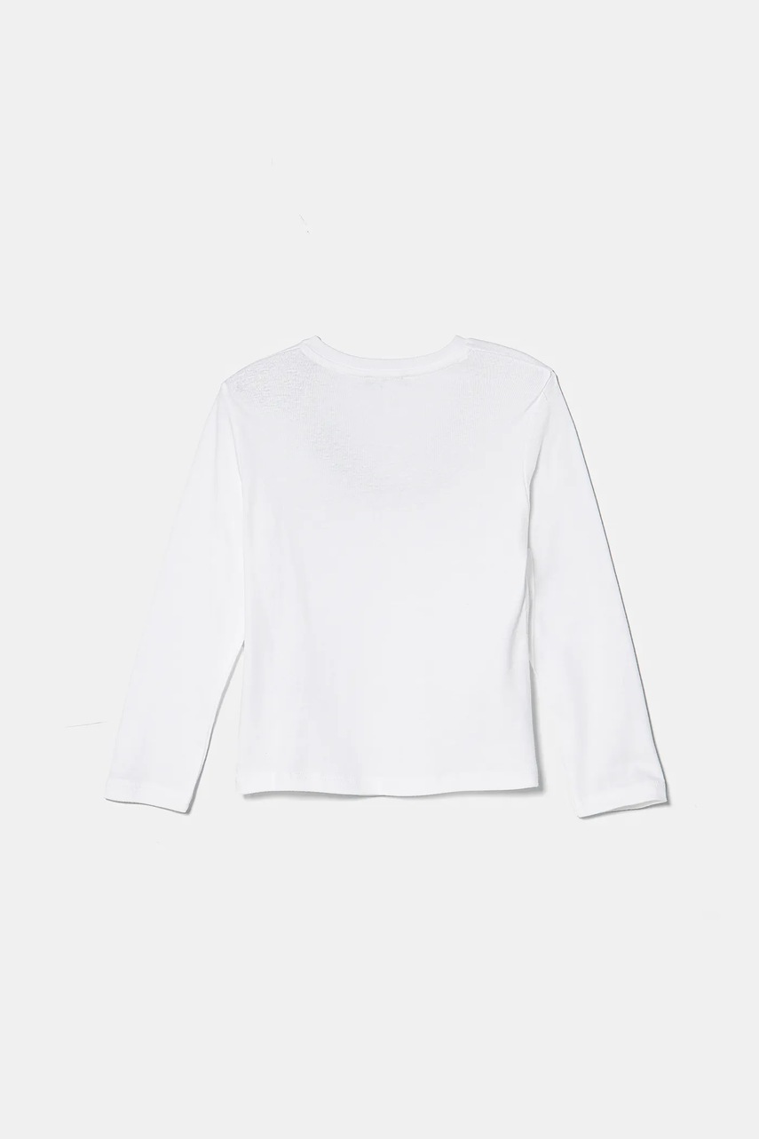 Хлопковый детский лонгслив United Colors of Benetton цвет белый 3I9WG10HV