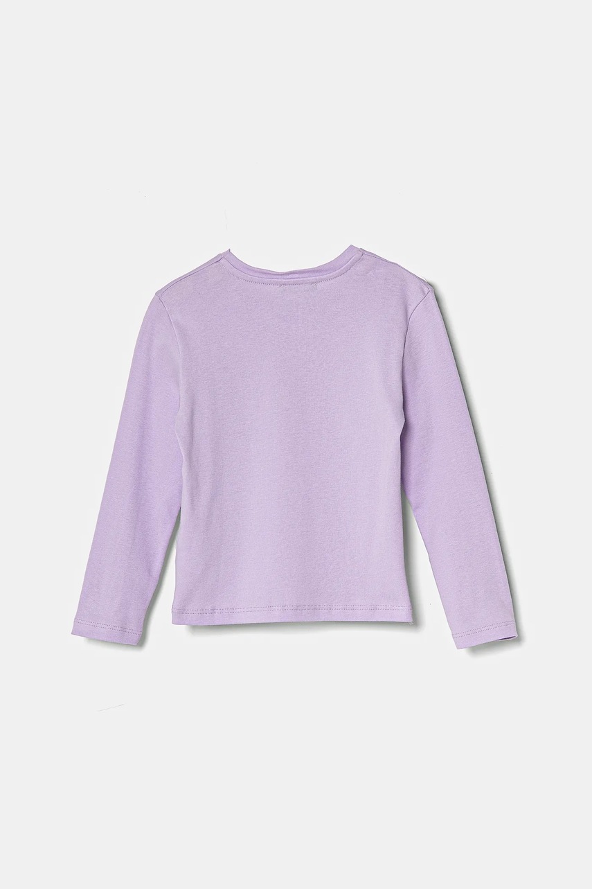 Дитячий бавовняний лонгслів United Colors of Benetton колір фіолетовий 3I9WG10HV