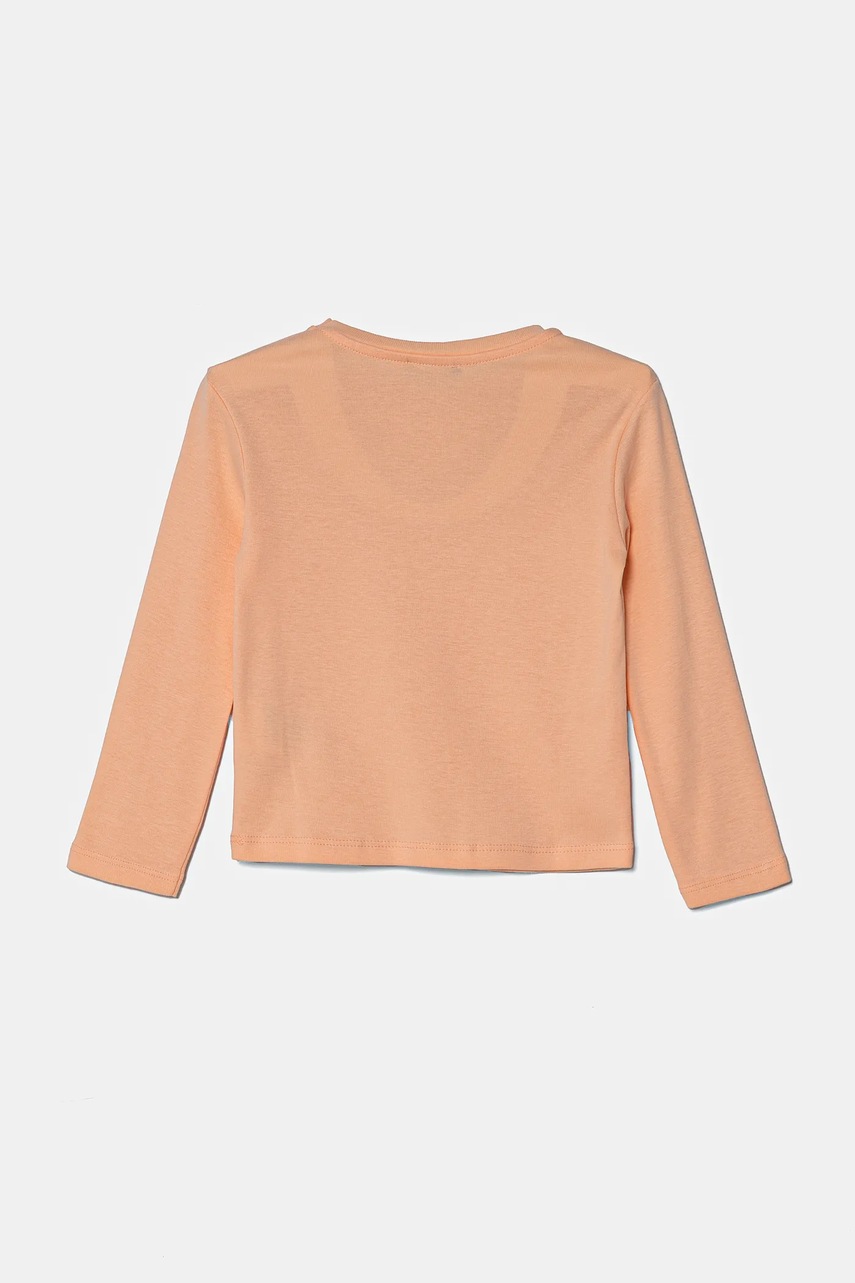 Хлопковый детский лонгслив United Colors of Benetton цвет оранжевый 3I9WG10HV