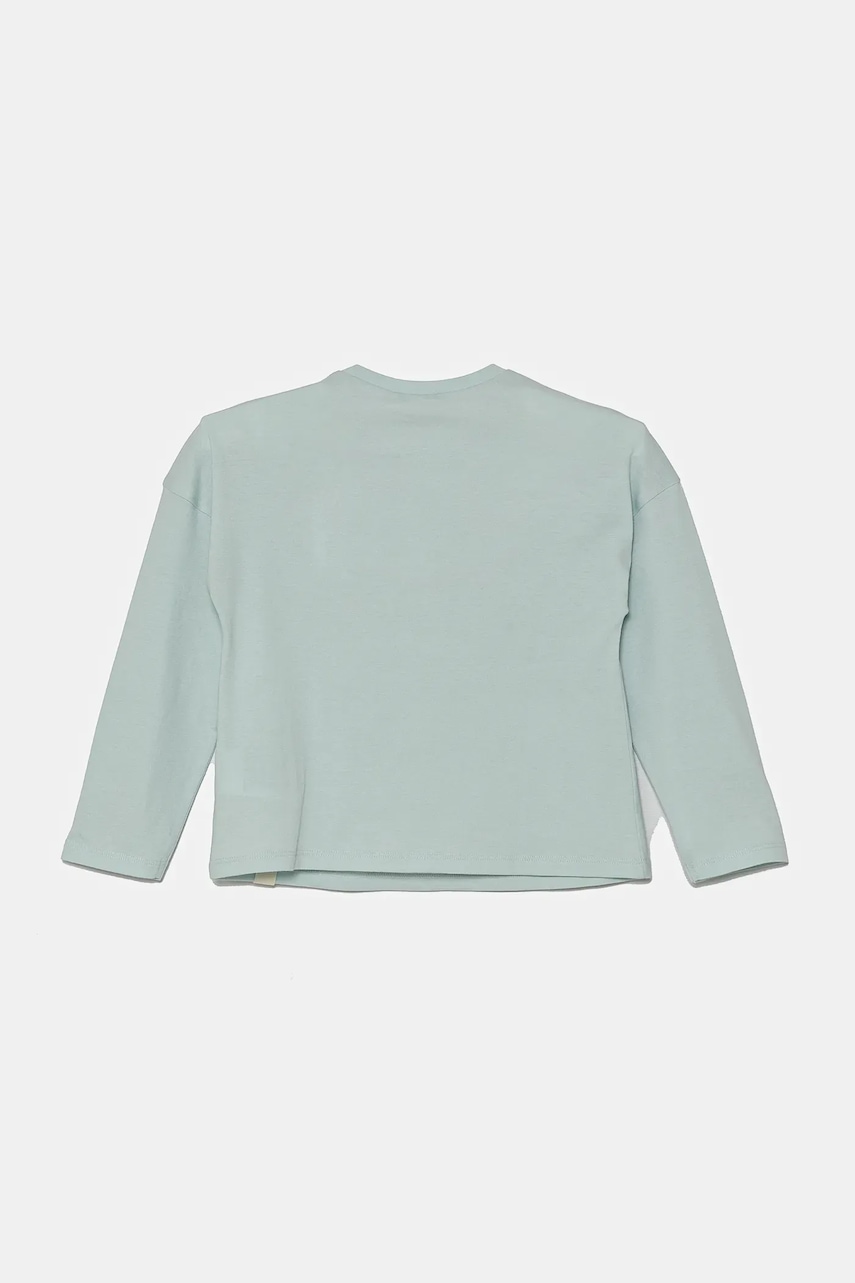 Хлопковый детский лонгслив United Colors of Benetton цвет бирюзовый 3I1XG10IL Хлопковый детский лонгслив United Colors of Benetton цвет бирюзовый 3I1XG10IL
