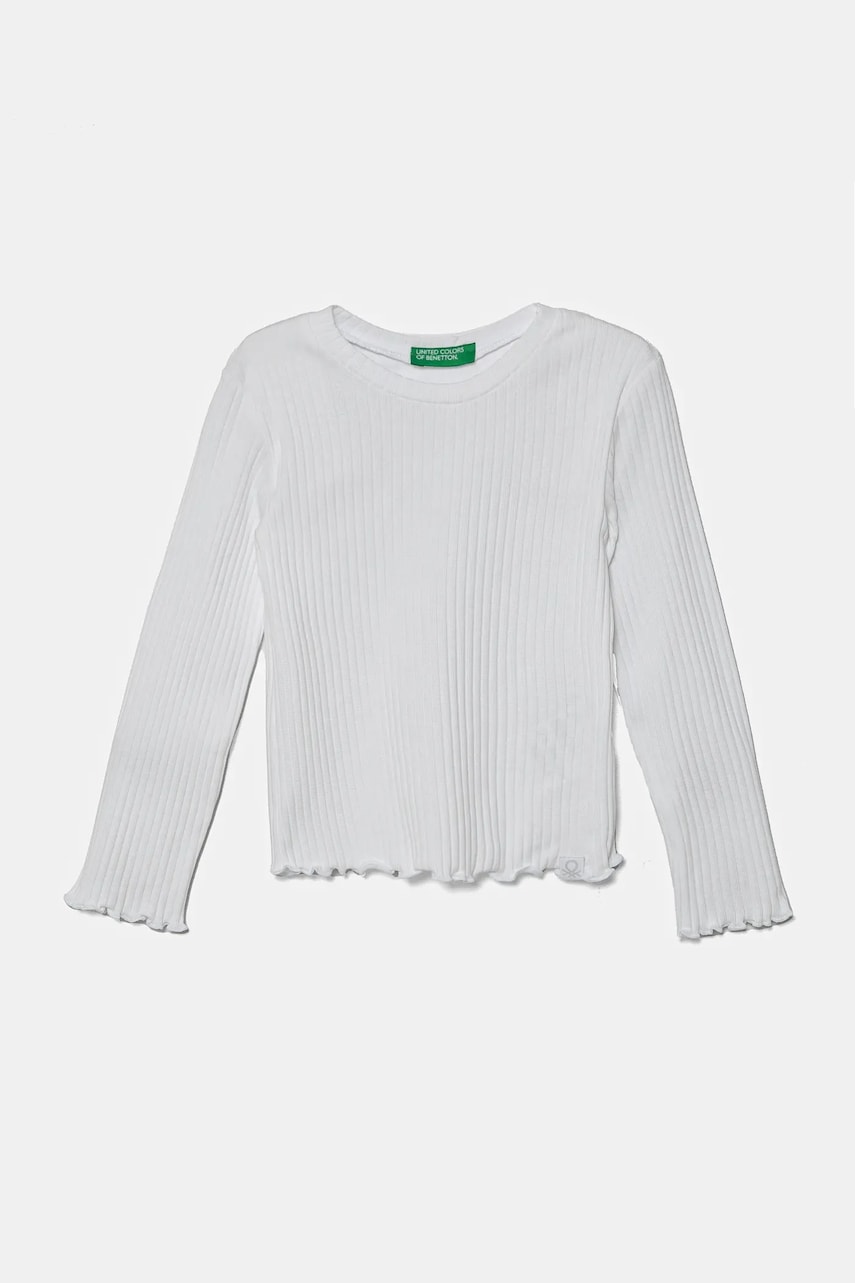 United Colors of Benetton longsleeve bebelusi culoarea alb, 3F1AG10I0