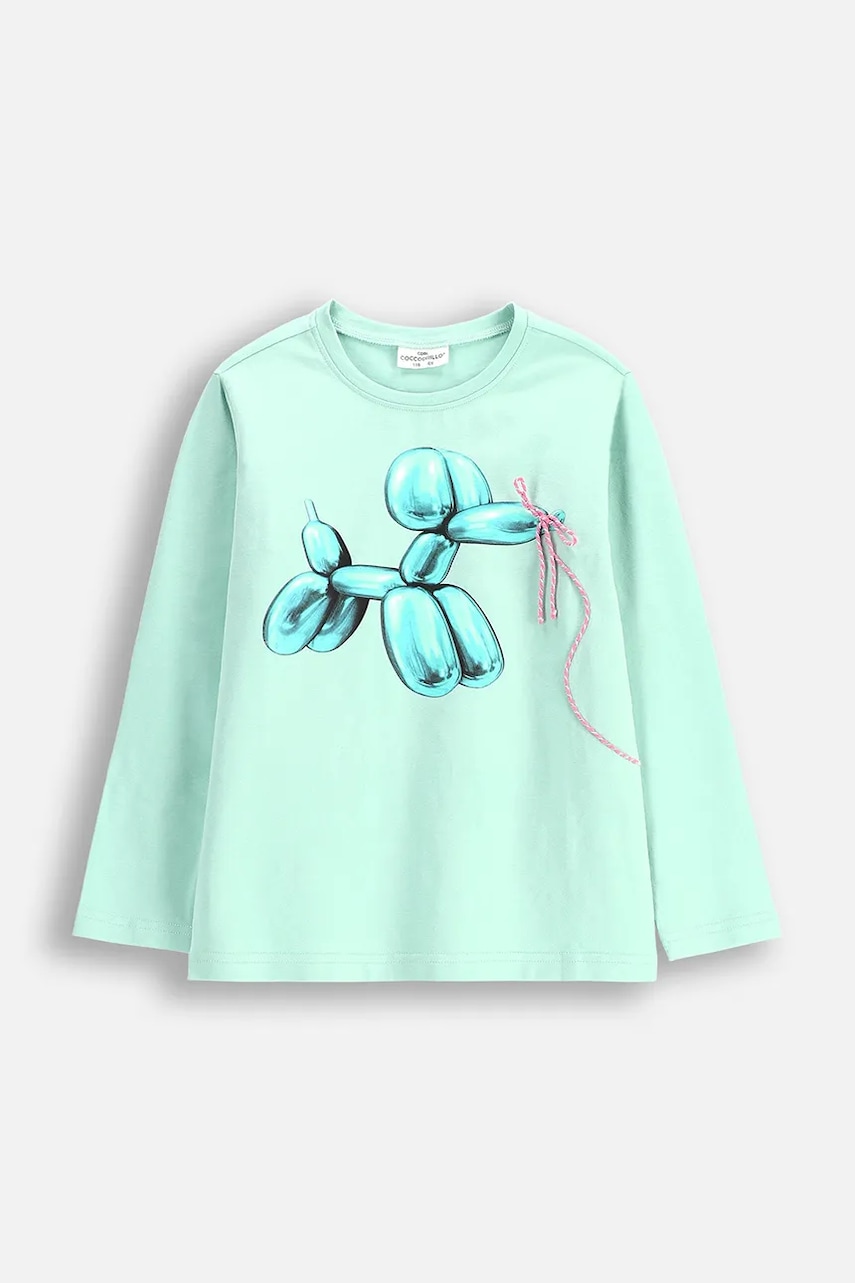 Coccodrillo longsleeve copii culoarea turcoaz, COSMIC GIRL KIDS