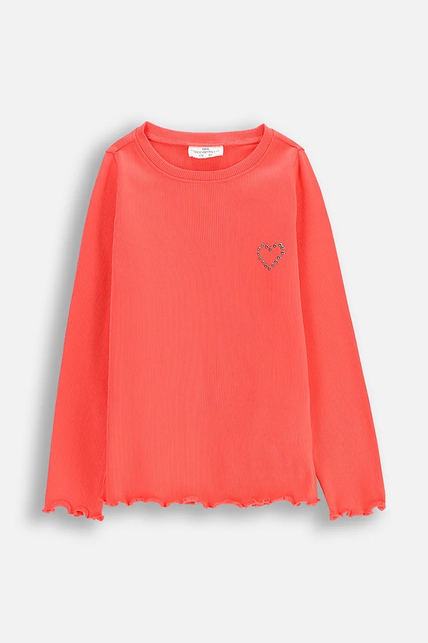 Coccodrillo longsleeve copii culoarea portocaliu, REBEL GIRL KIDS