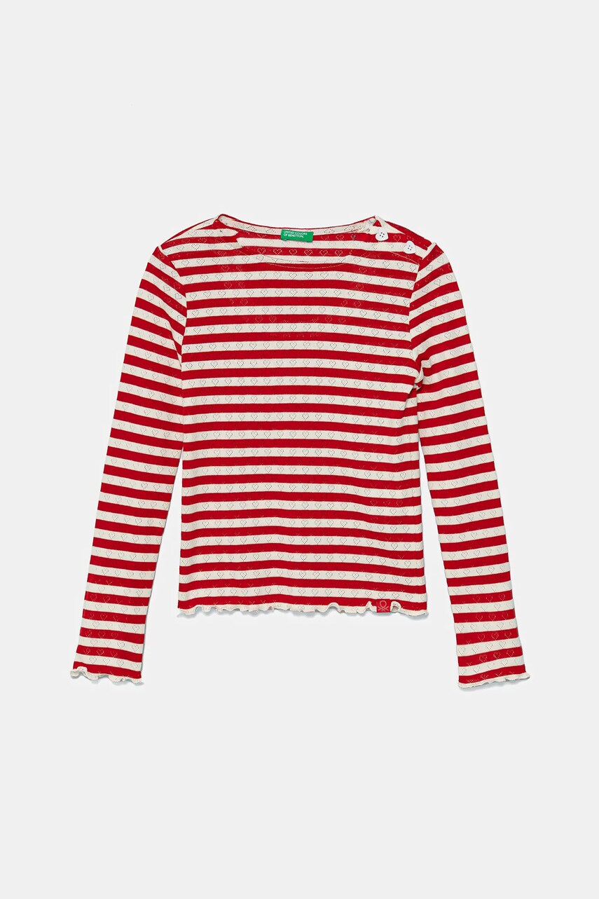 United Colors of Benetton longsleeve copii culoarea rosu, 33LQC10OM