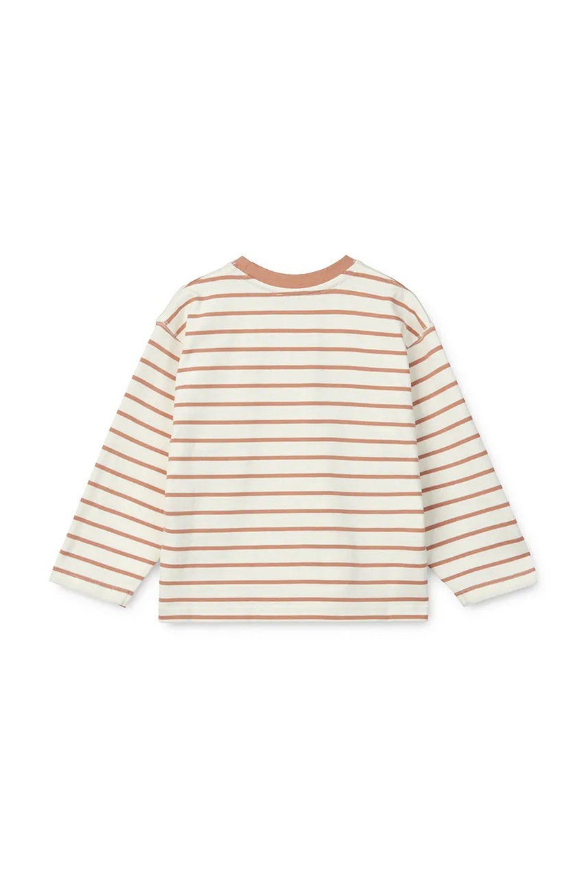 Хлопковый детский лонгслив Liewood Tyler Stripe Longsleeve T-shirt цвет оранжевый узорный LW19811 Хлопковый детский лонгслив Liewood Tyler Stripe Longsleeve T-shirt цвет оранжевый узорный LW19811