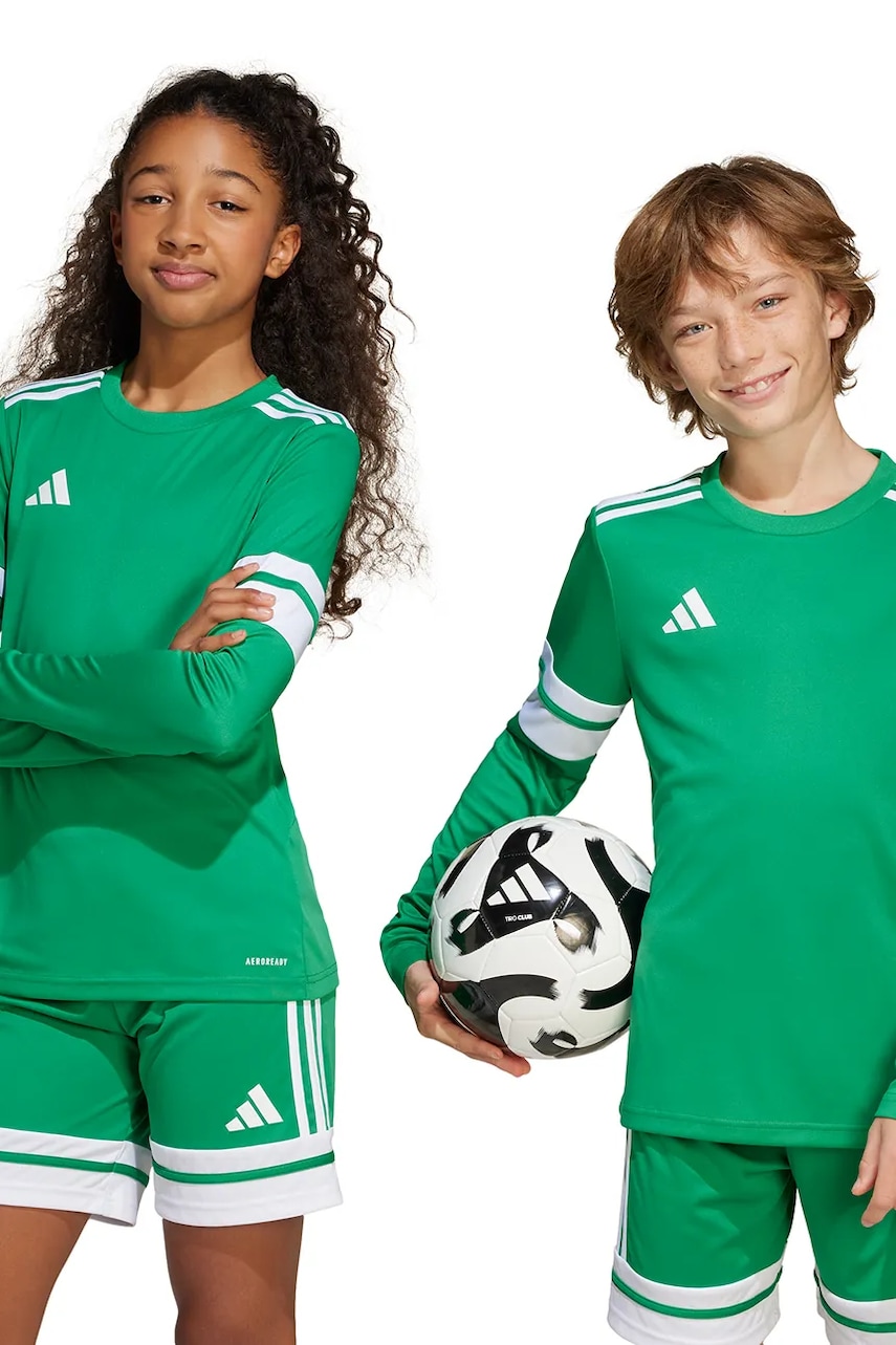 adidas Performance longsleeve copii culoarea verde, cu imprimeu, JN7491 adidas Performance longsleeve copii culoarea verde, cu imprimeu, JN7491
