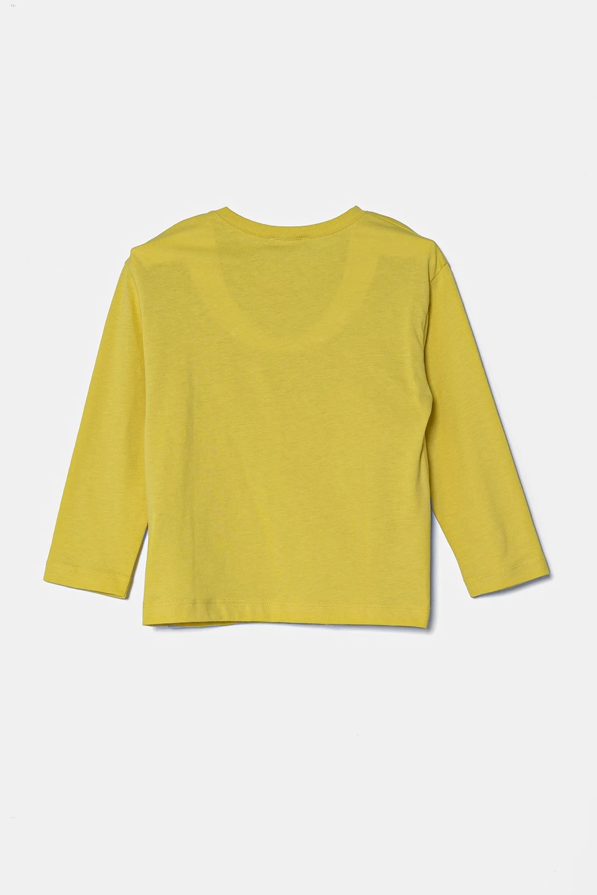 Хлопковый детский лонгслив United Colors of Benetton цвет жёлтый 3I1XG10HS