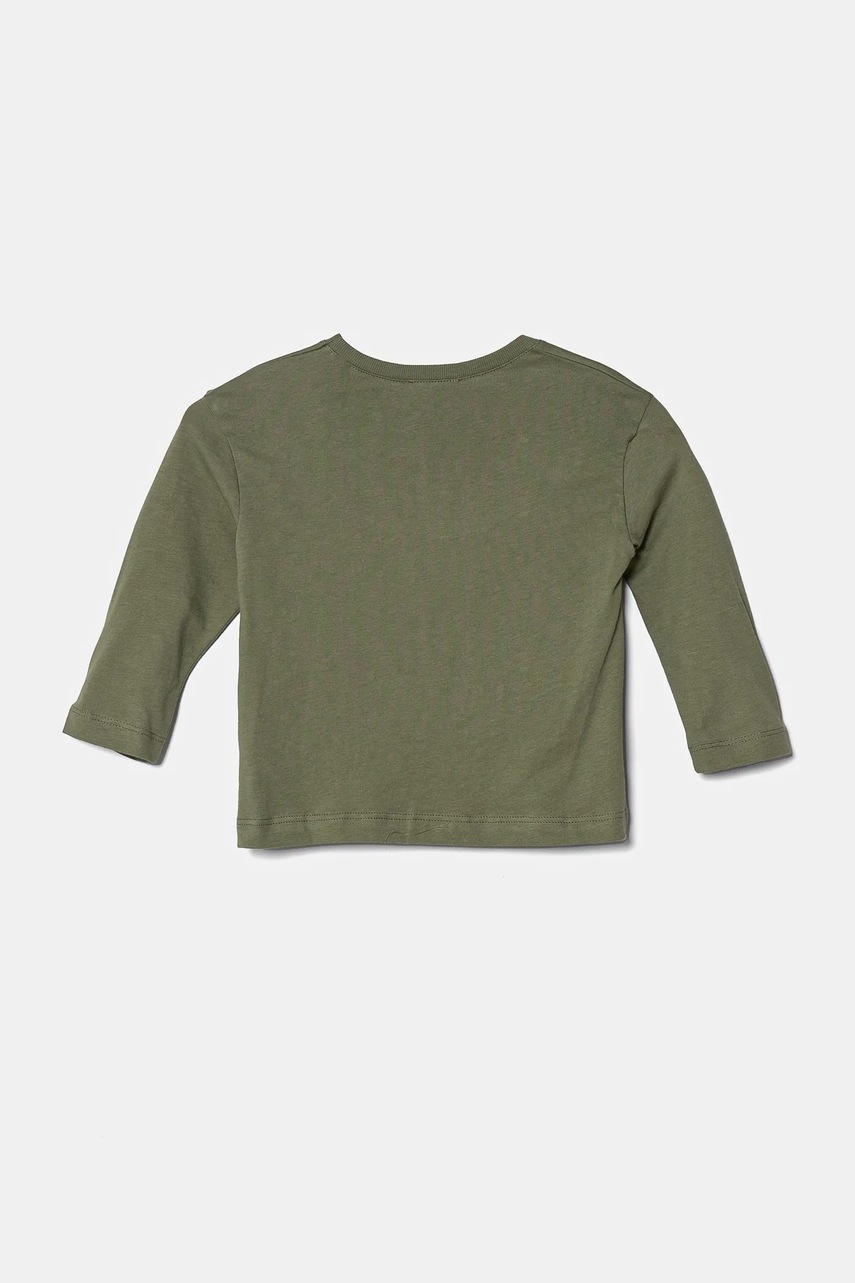 Хлопковый детский лонгслив United Colors of Benetton цвет зелёный 3I1XG10HS