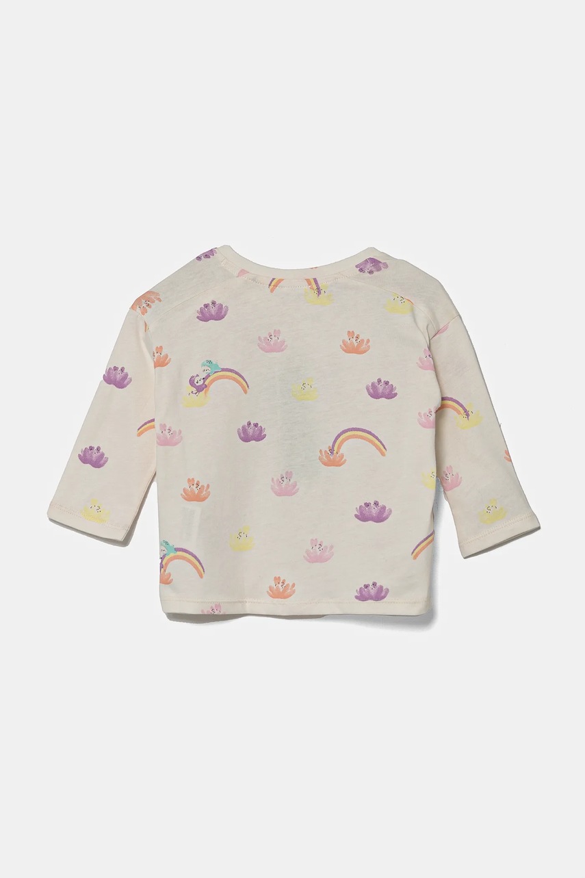 Хлопковый детский лонгслив United Colors of Benetton цвет бежевый 3H12A1064 Хлопковый детский лонгслив United Colors of Benetton цвет бежевый 3H12A1064