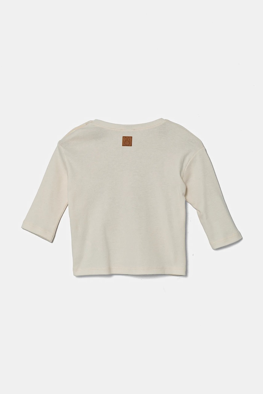 Хлопковый лонгслив для младенцев United Colors of Benetton цвет бежевый 3I9WA105Q Хлопковый лонгслив для младенцев United Colors of Benetton цвет бежевый 3I9WA105Q