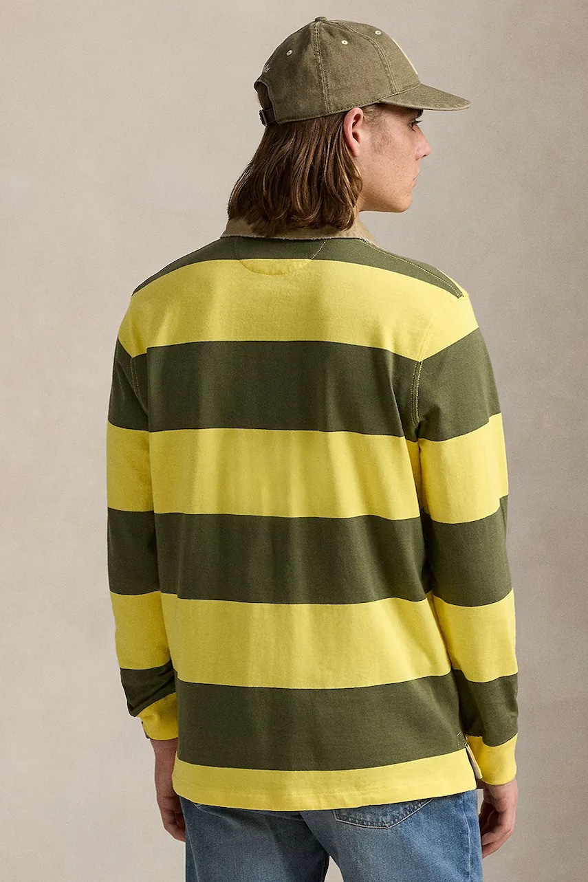 Хлопковый лонгслив Polo Ralph Lauren цвет зелёный узорный 710967648 Хлопковый лонгслив Polo Ralph Lauren цвет зелёный узорный 710967648