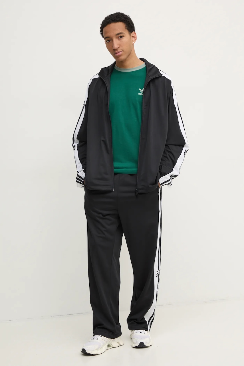 Лонгслив adidas Originals 3-Stripes мужской цвет зелёный узорный JD0540 Лонгслив adidas Originals 3-Stripes мужской цвет зелёный узорный JD0540