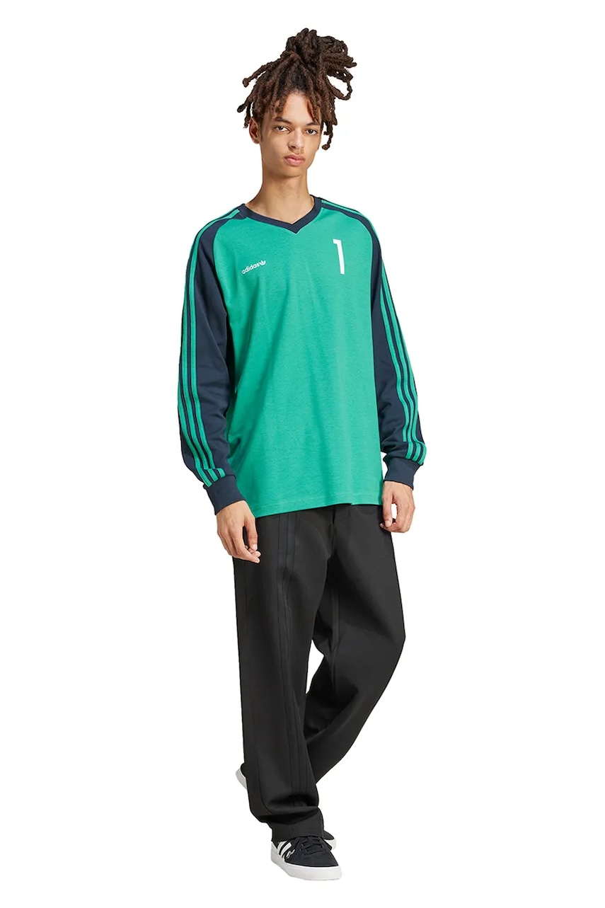 Лонгслив adidas Originals JERSEY мужской цвет зелёный с принтом JC8373 Лонгслив adidas Originals JERSEY мужской цвет зелёный с принтом JC8373