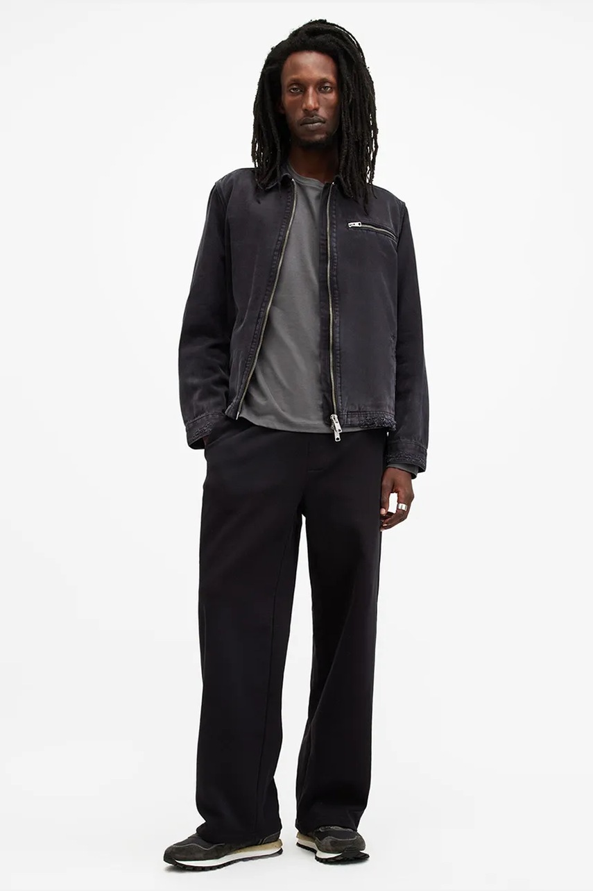 Βαμβακερή μπλούζα με μακριά μανίκια AllSaints BRACE χρώμα: γκρι, M033JB φωτογραφία