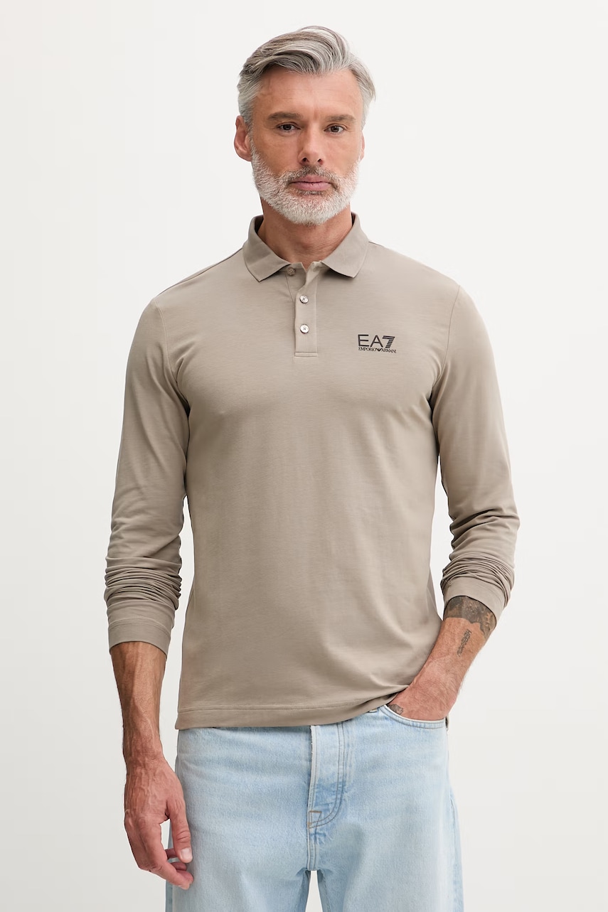 EA7 Emporio Armani longsleeve bărbătesc din bumbac cu elastan