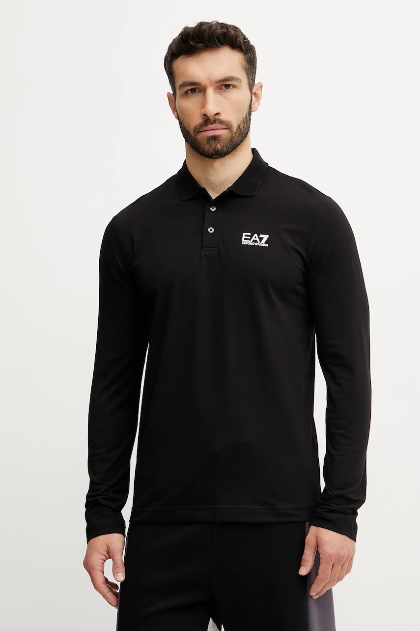 EA7 Emporio Armani longsleeve culoarea negru, cu imprimeu, PJVQZ.8NPF15