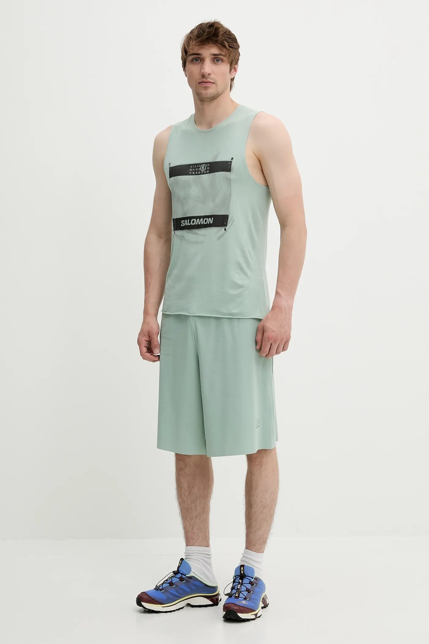 Футболка MM6 Maison Margiela x Salomon цвет зелёный SH0NL0005.M20101