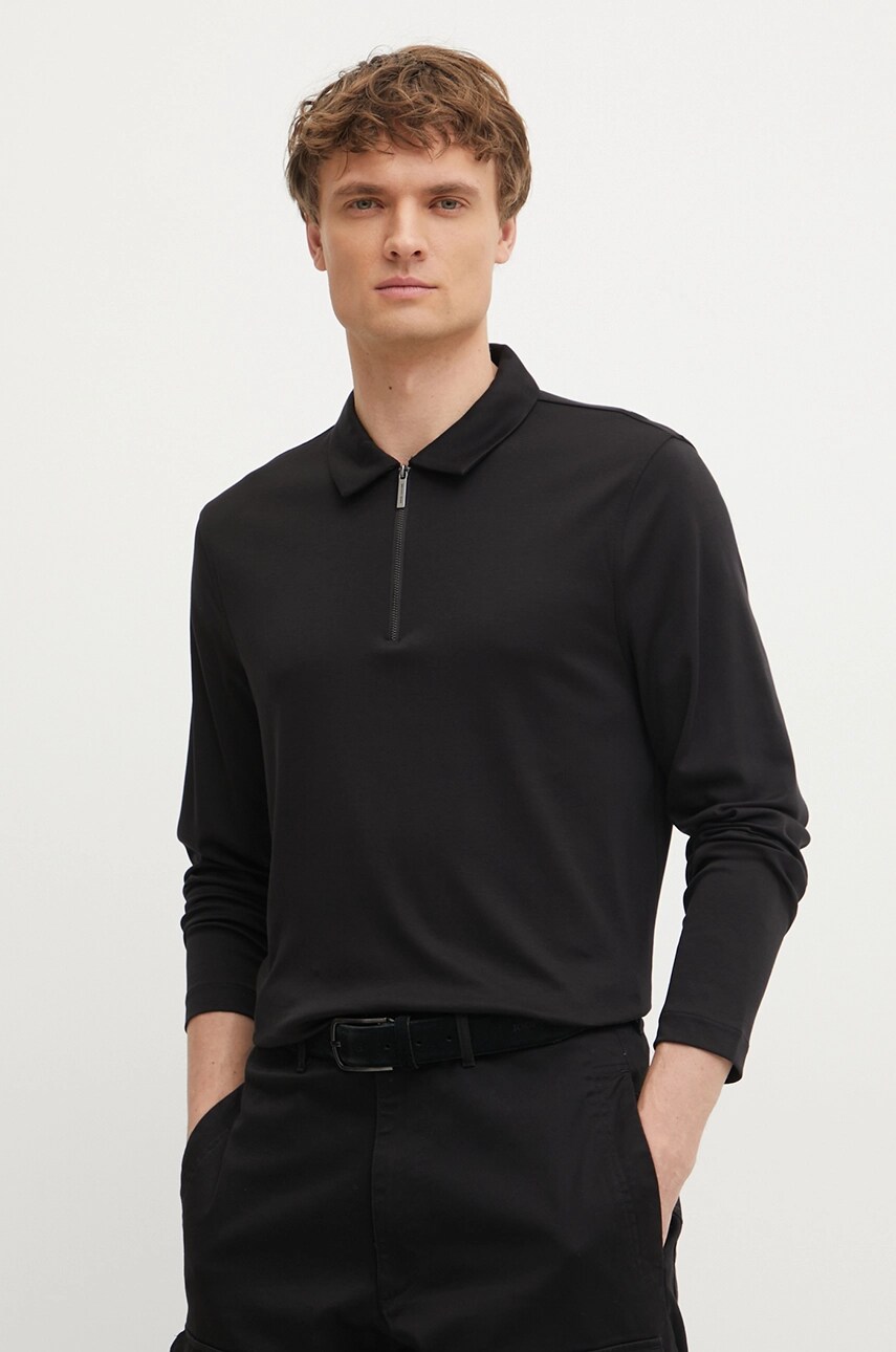 Michael Kors longsleeve culoarea negru, neted, CR552FSC93