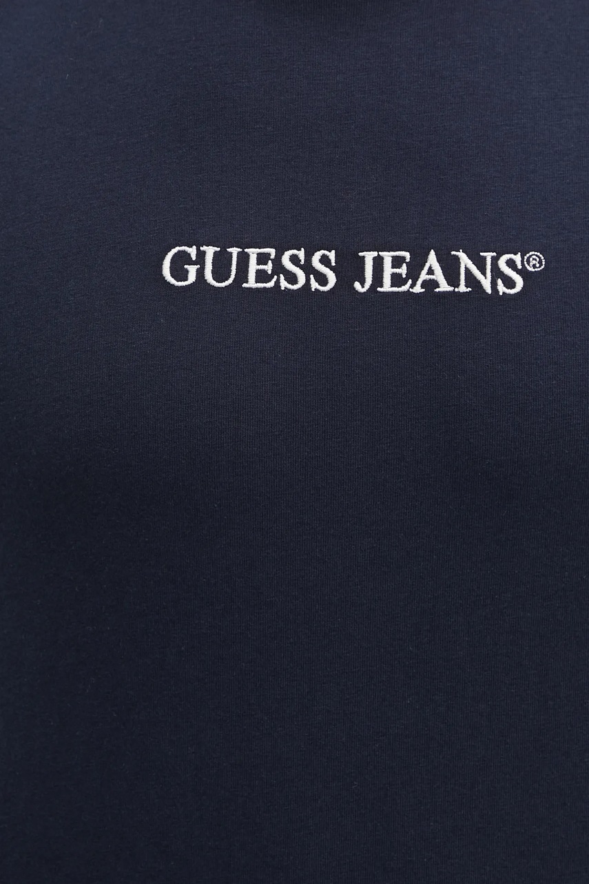 Βαμβακερή μπλούζα με μακριά μανίκια Guess Jeans χρώμα: ναυτικό μπλε, M5RI84 K8HM0 φωτογραφία