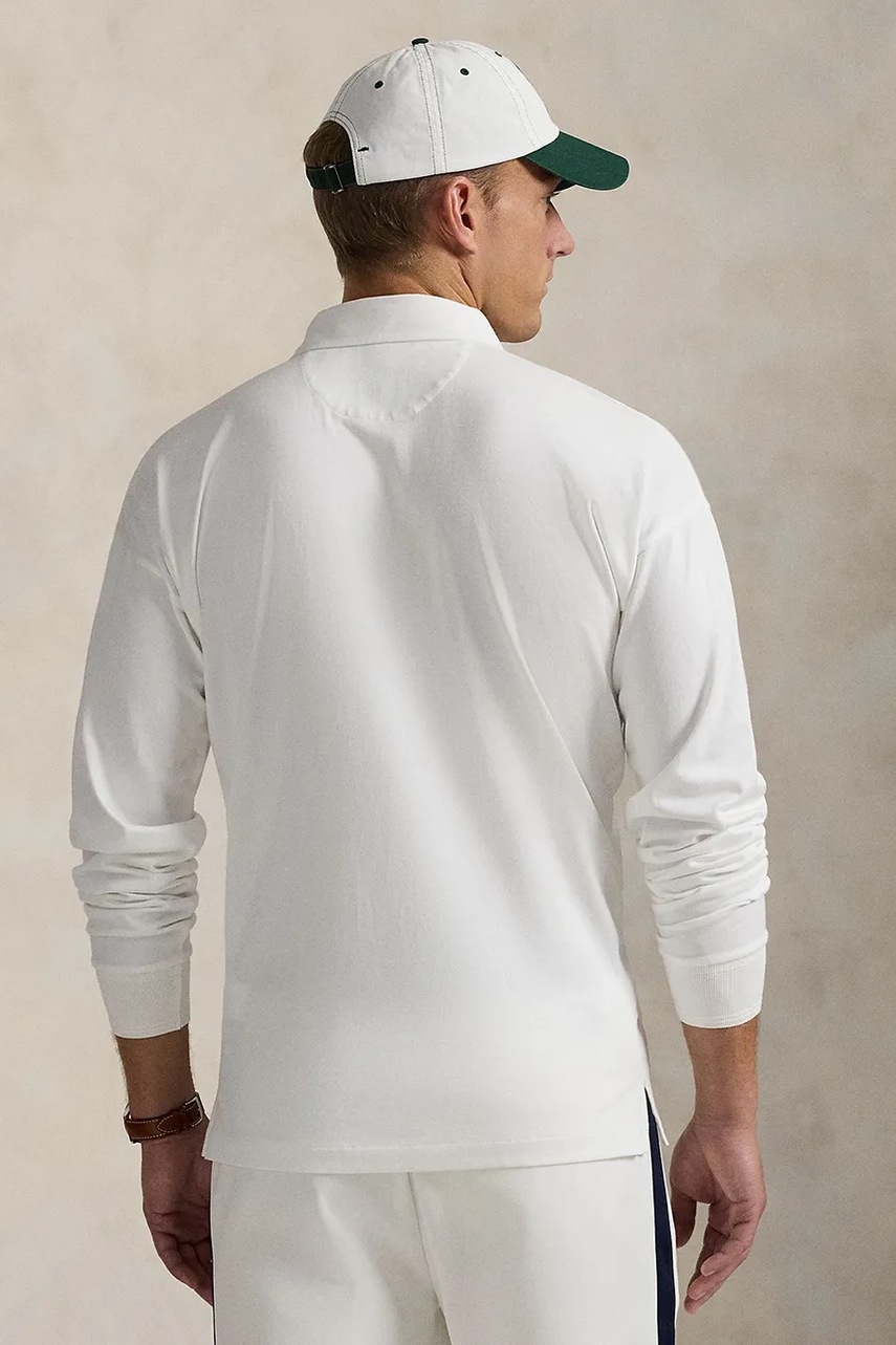 Хлопковый лонгслив Polo Ralph Lauren Wimbledon Collection цвет белый однотонная 710970487