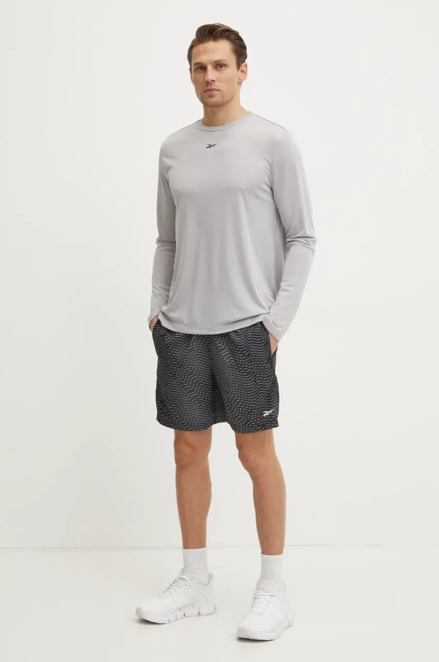 Лонгслив Reebok мужской цвет серый 100216546 Лонгслив Reebok мужской цвет серый 100216546