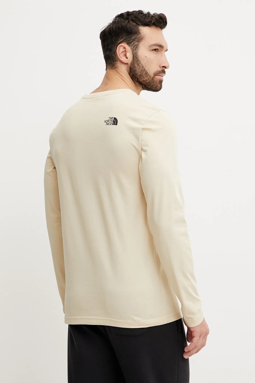 The North Face hosszú ujjú Simple Dome bézs, nyomott mintás, NF0A87QN3X41 termék 2. képe